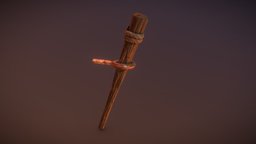 Stylized Wooden Torch torch, wooden, fire, game-ready, low-poly-model, environment-assets, low-poly-game-assets, wood, stylized