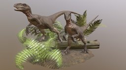Velociraptors plants, raptor, velociraptor, trunk, utahraptor, jurassic, carnivore, deinonychus, digital3d, jurassic-park, jurassic-world-c, cycadeoidea, creature, animal, digital, monster, prehistoric, dinosaur, dino