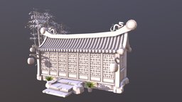 Concept sketch of a fantasy asian house sketch, china, bamboo, chinese, cartoon, lowpoly, house, home, building, fantasy