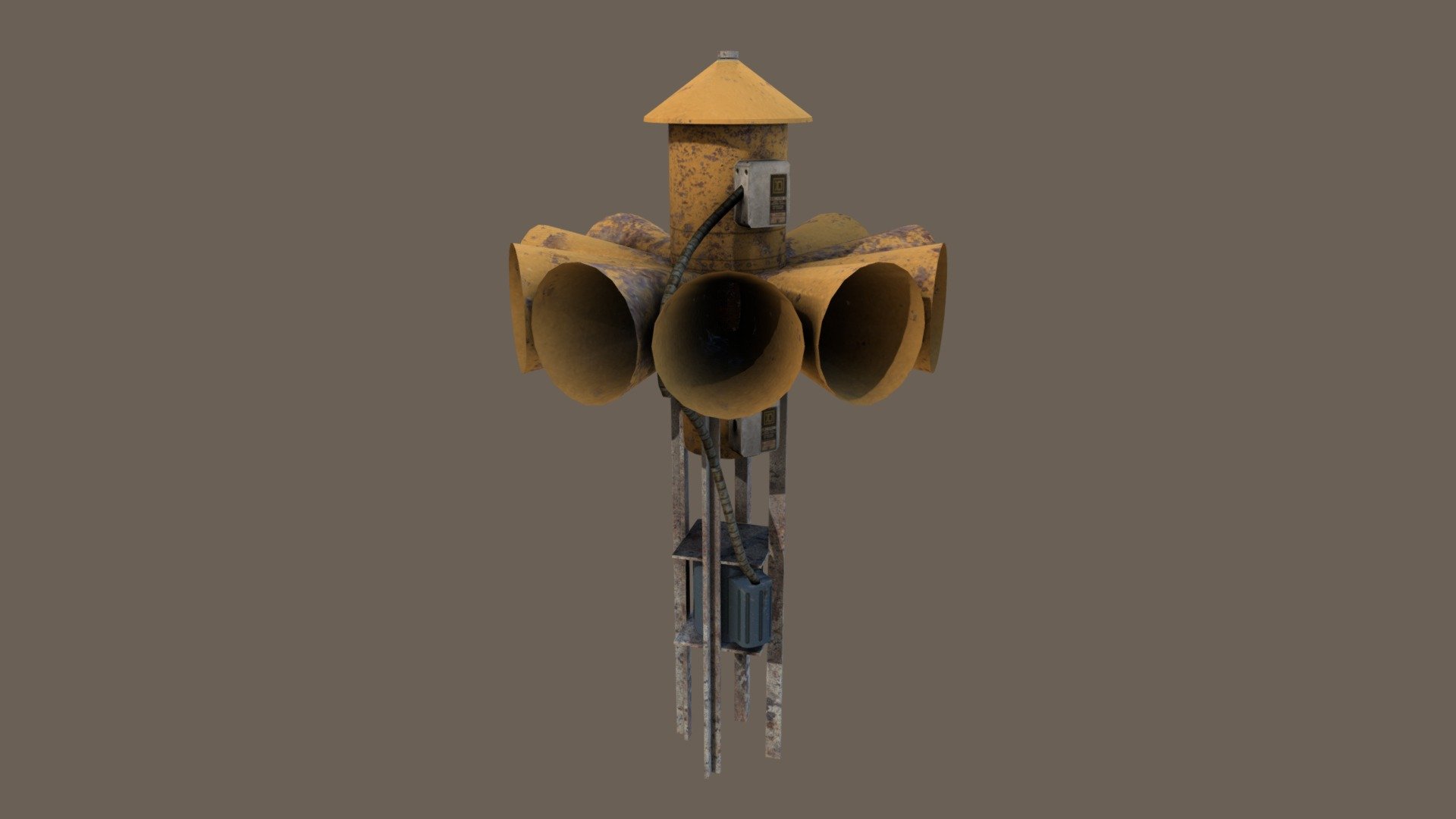 Air raid siren for Black Mesa

(http://www.blackmesasource.com/) - Siren - 3D model by CommonSpence 3d model