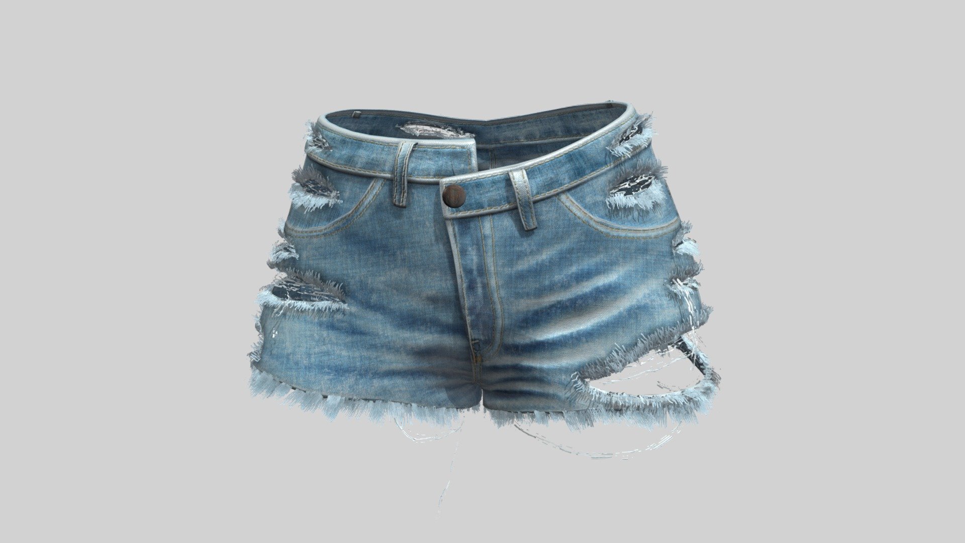 Can fit to any character, ready for games

Quads, Clean Topology

No overlapping unwrapped UVs

Baked Diffuse Texture Map (Baked Albedo)

Normal, Shadow and Specular Maps

FBX, OBJ

PBR Or Classic - Thorn Jeans Denim Shorts - Buy Royalty Free 3D model by FizzyDesign 3d model