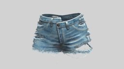 Thorn Jeans Denim Shorts short, shorts, girls, pants, worn, out, with, jean, old, thorn, womens, ladies, denim, female, tassels