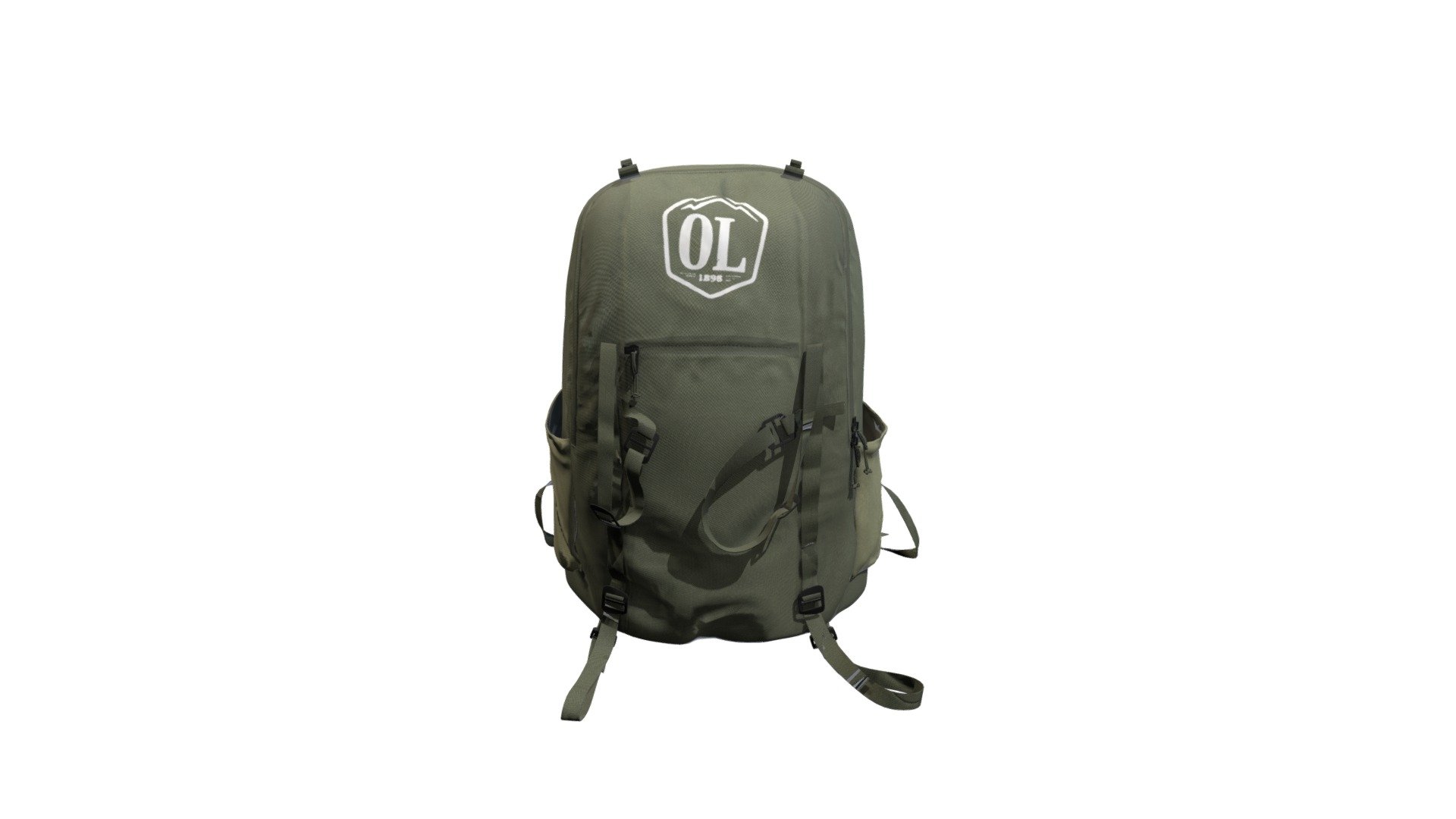 A sturdy backpack with steel perimeter internal frame 3d model