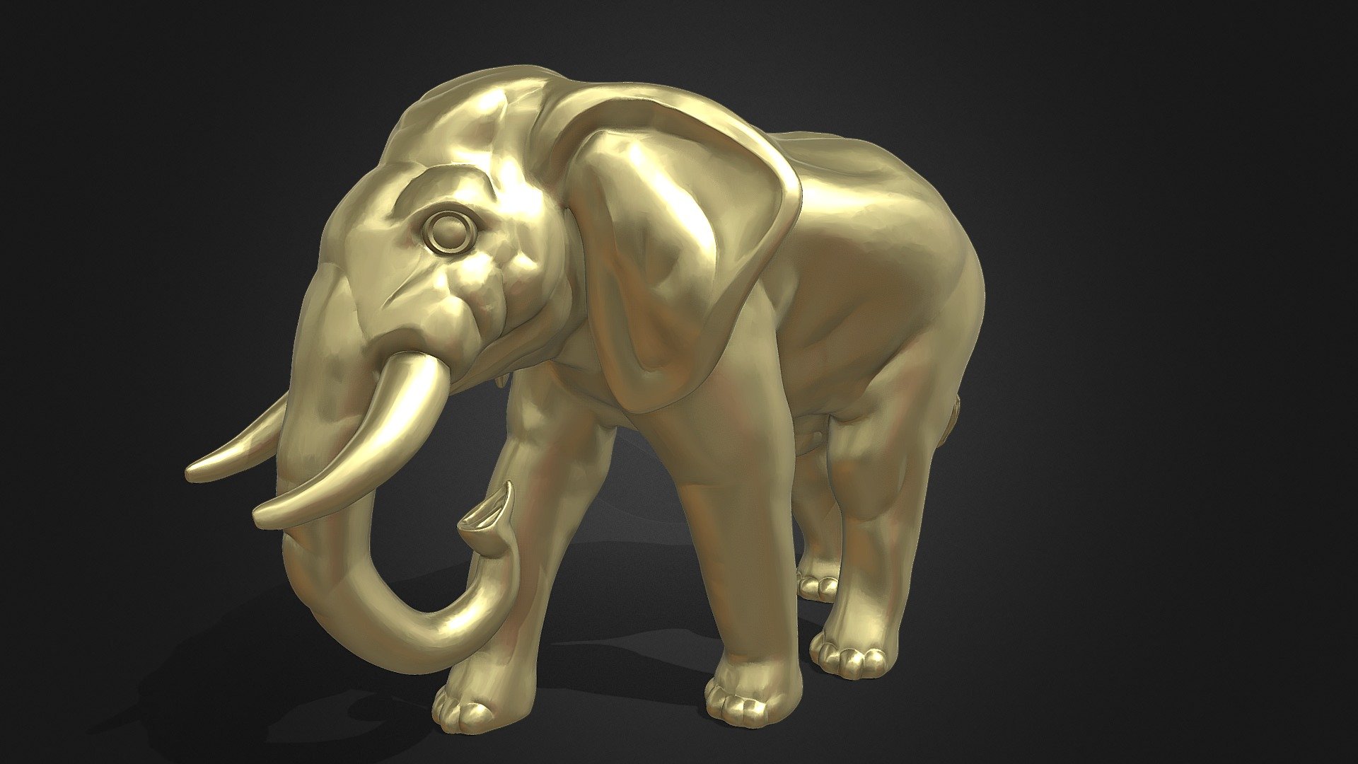 Realistic Animal with high resolution polygonal with gold material and Clear black background make it realistic and so cute.

Recomended For:


Basic modeling 
Rigging 
Sculpting 
Become Statue
Decorate
3D Print File
Toy
visualization

Have fun  :) - Gold asian elephant cute eye pose - Buy Royalty Free 3D model by Puppy3D 3d model