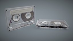 Cassette Tape Transparent White music, tape, sound, vintage, retro, unreal, realtime, audio, old, cassette, ue4, unrealengine4, 90s, unity5, substancepainter, unity, unity3d, blender3d, gameasset, plastic, gameready, hdrp, unityhdrp