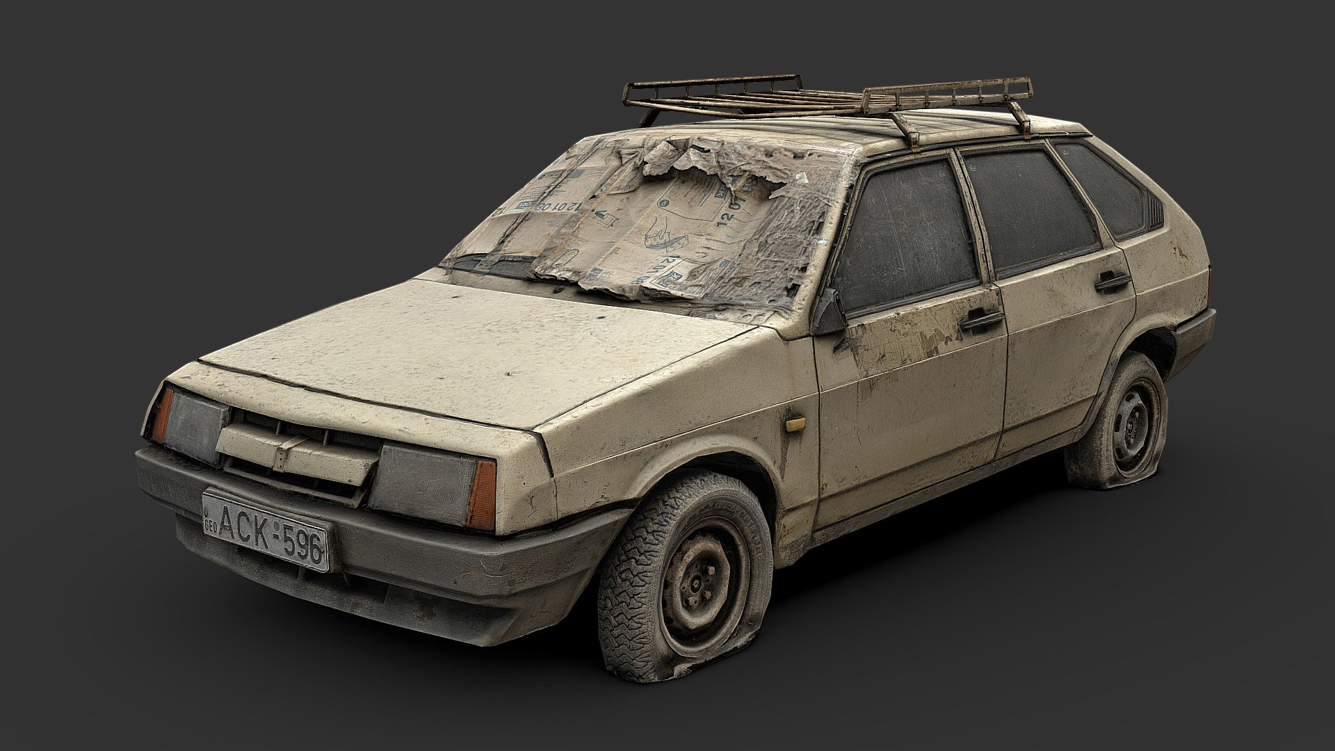 Original scan by Nik: https://skfb.ly/owFxO

Sorry for my lack of activity here, I am currently moving to Australia and kinda between computers for the next month or so, I'll try and get back to making stuff to post as soon as I possibly can! - Dirty Lada (lowpoly from scan) - Download Free 3D model by Renafox (@kryik1023) 3d model
