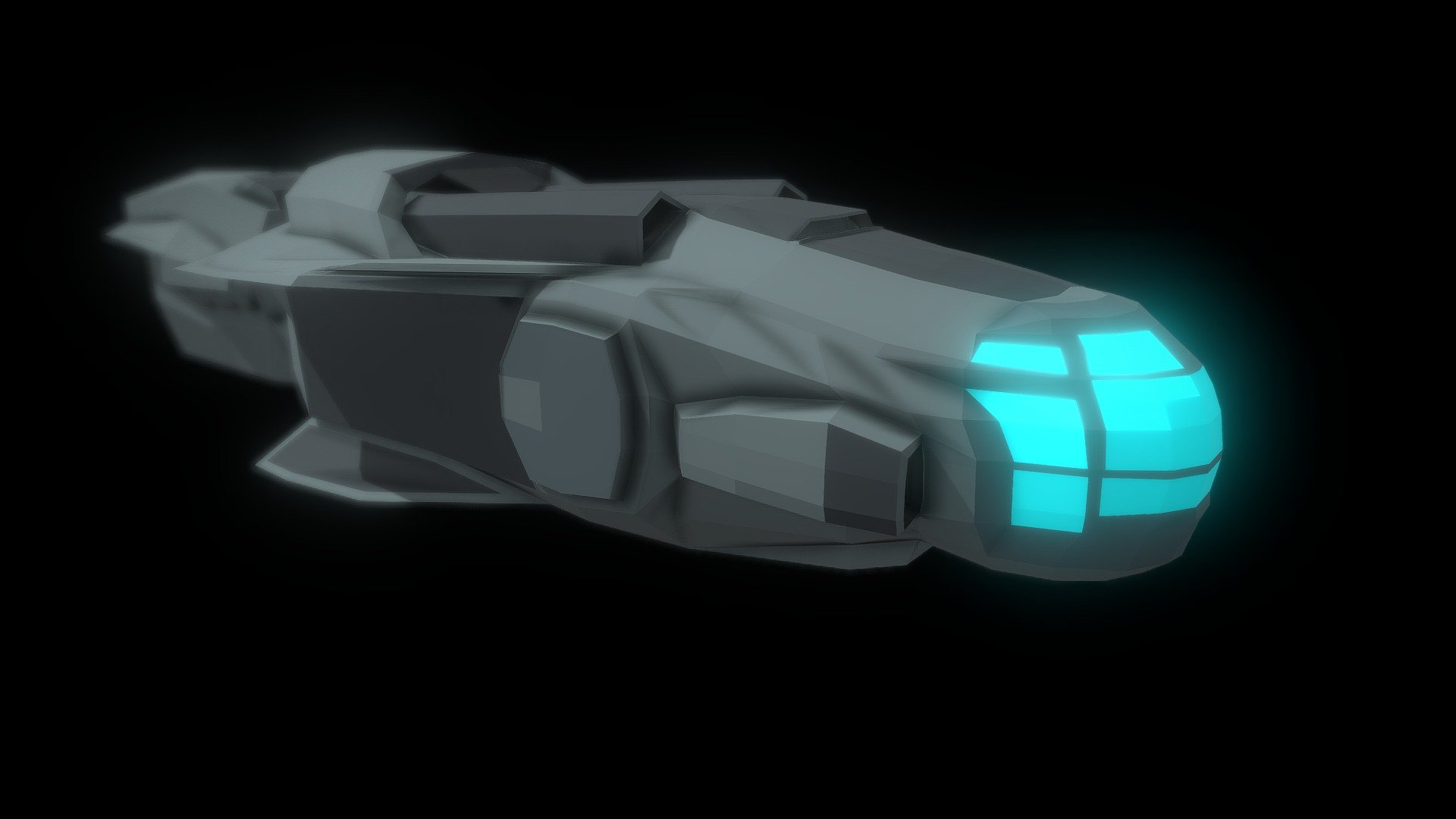 Base on the Star Citizen Hull A, made this model using reference in low poly 3d model