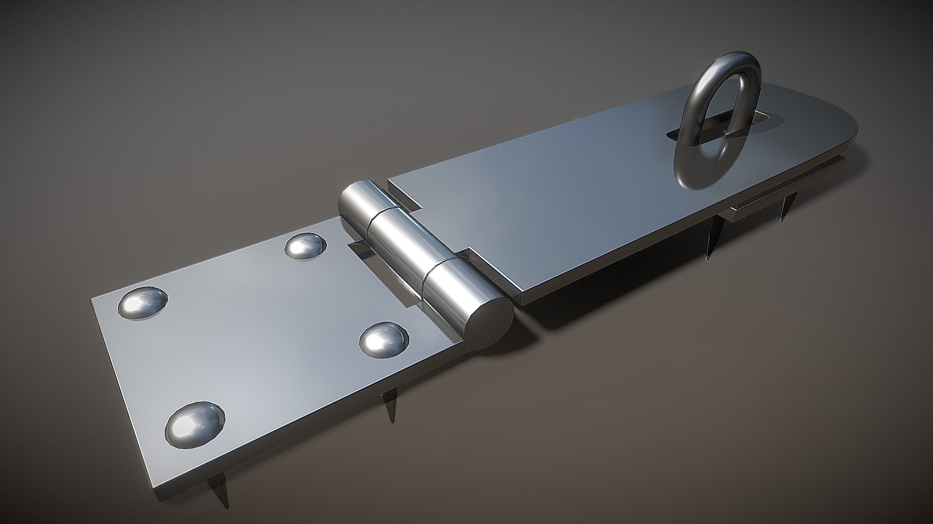 Here is a high-poly hasp with opening animation 3d model