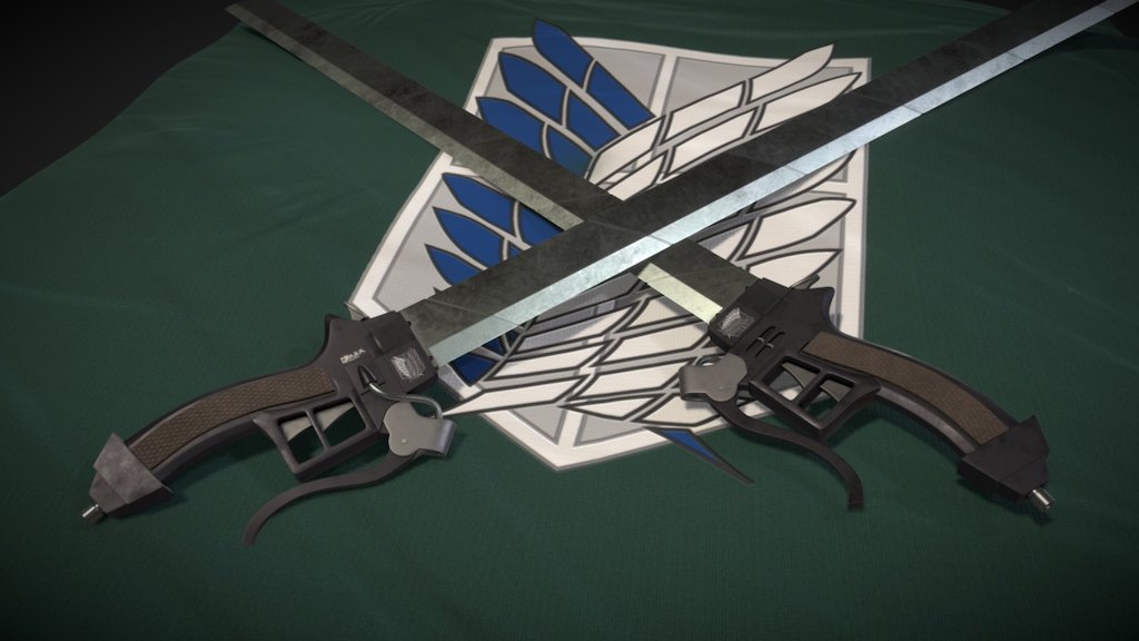 The mighty Blades that are strong enough to fight the Titans.
From the Anime Attack on Titan.

Uv: 3dCoat
Textures: Substance Painter
Base model by: https://sketchfab.com/elhafiedz
Did remove a few edges and redid the Blade, but all modeling credit to Slumber Studio - 3D Gear Blades (Attack on Titan) - 3D model by dark-minaz 3d model