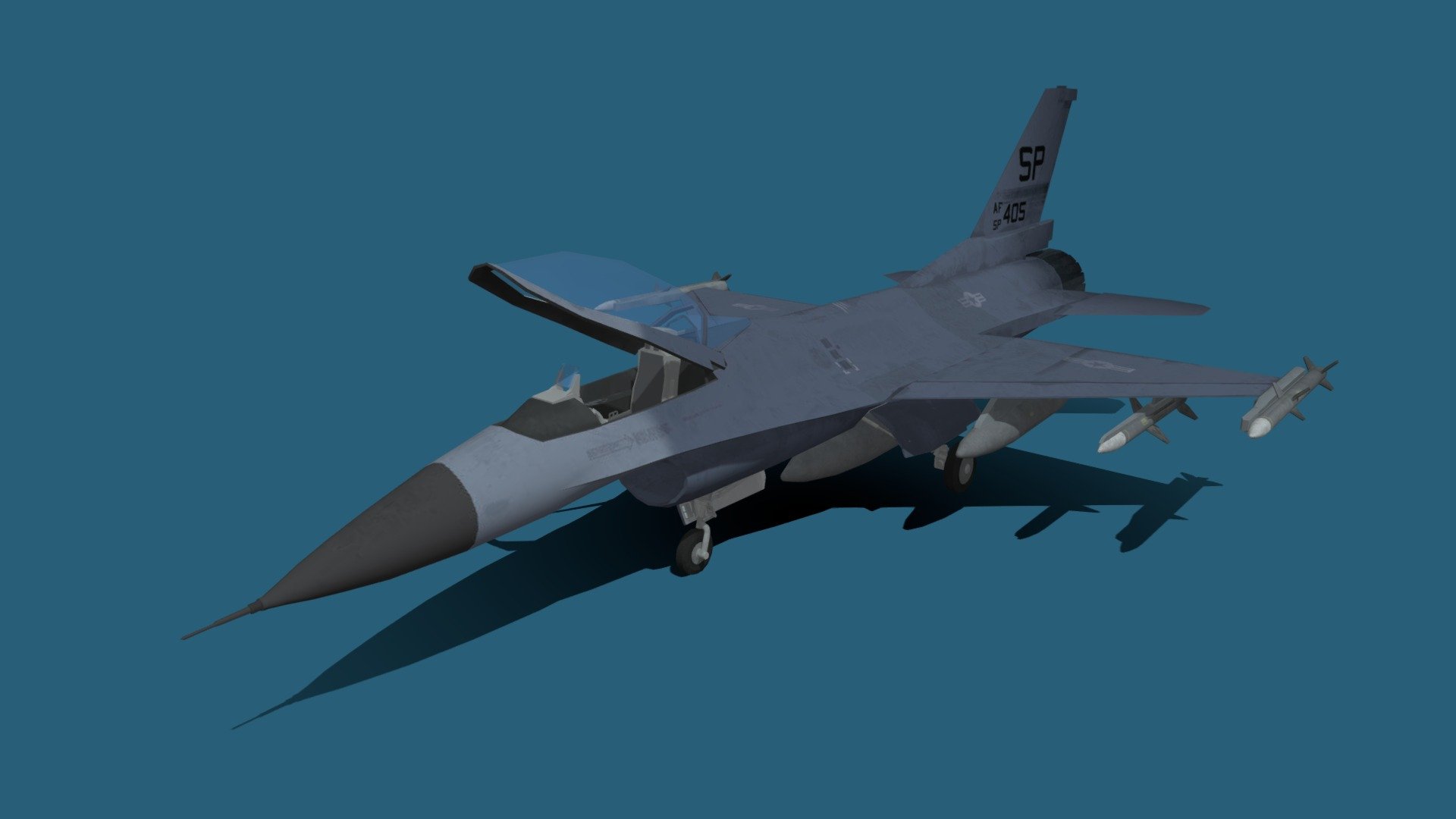 The F-16 Military Jet. I made this model for a school assignment 3d model