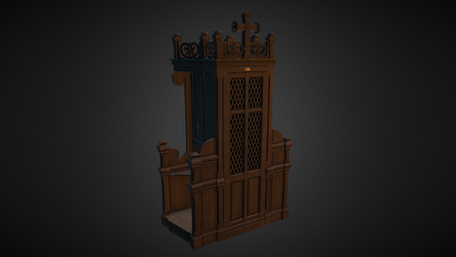 Confessional Booth made in 3ds Max and Substance Painter - Confessional Booth - 3D model by Marc Pallares (@marcpallaresg) 3d model