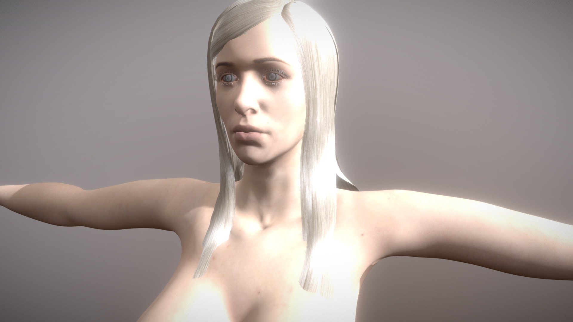 This is a character every time I update hair and eyelashes only outwardly.
texture face 4k
body 2k 
no normal map Currently 3d model
