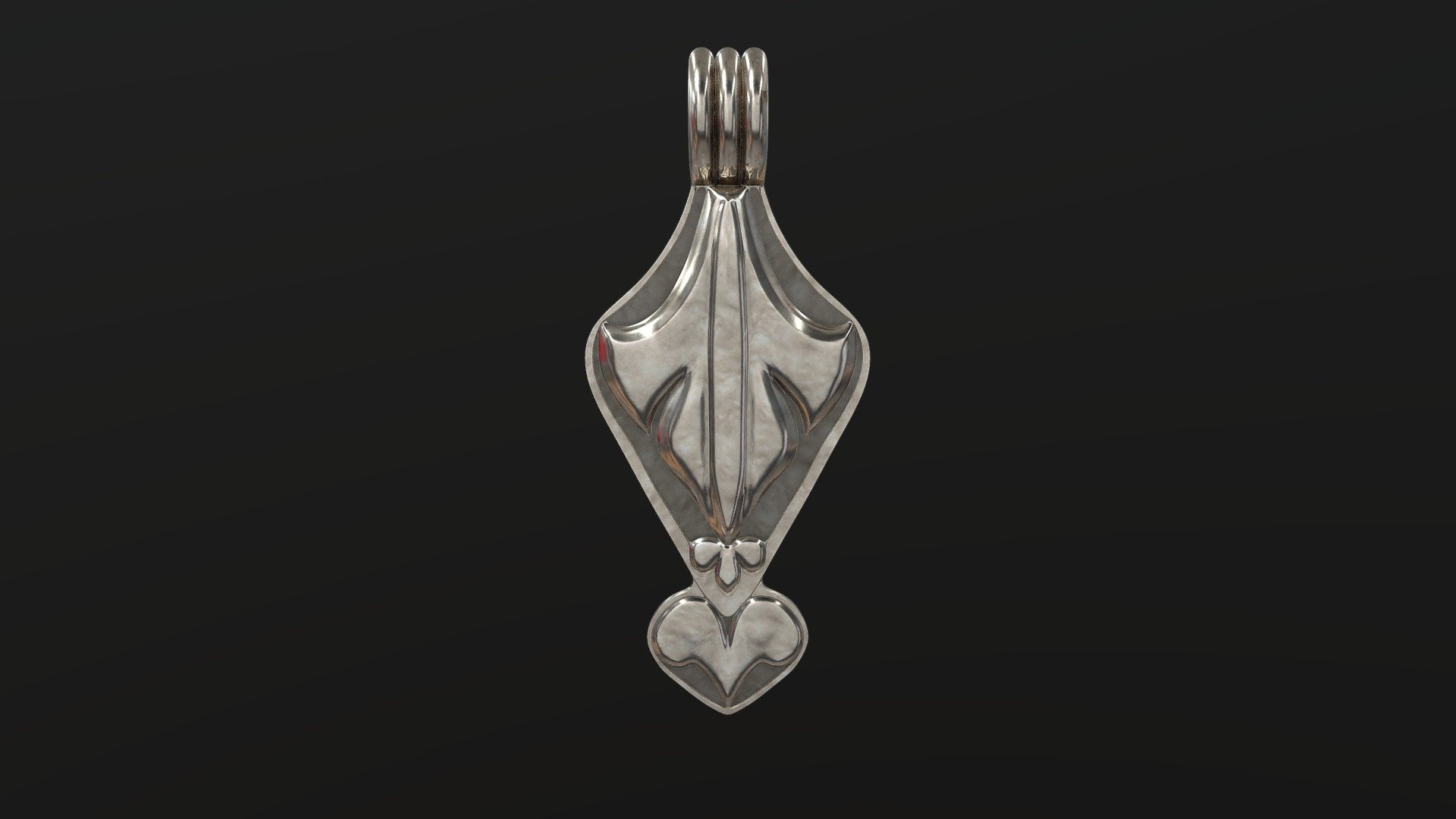A type of dangle found on Turkmen jewelry. It is frequently seen adorning pendants 3d model