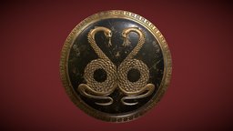 Shield Hoplon inkscape, greek, jason, snake, defense, wings3d, mythology, movie, ancient-greece, substance3d, unity, unity3d, war, shield, gimp, shields_pack