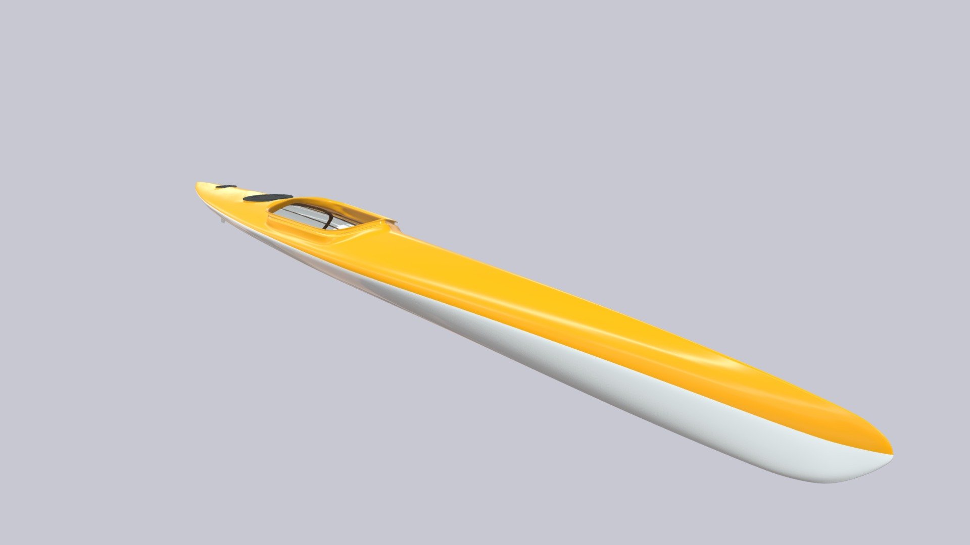 A 3D model based losely on the Escape Kayak. This kayak design by Bjørn Johansen from Denmark is designed for competitions but also good for long distances.
Includes blend file with low poly model and modifiers.
This kayak can be used for many kinds of maritime and outdoor scenes.

This 3D model comes in seven color combinations: 
1. Yellow and white
2. Yellow with glass fiber pattern
3. Red and white
4. Red and white with glass fiber pattern
5. Red
6. White
7. White with glass fiber pattern

The colors can easily be modified. There are two levels of detail. The lowpoly can be used for far off shots or modified further.
Highpoly. Triangles with subsurf modifier: 52.377       Lowpoly, triangles: 4.824
The kayak collections are ready to be linked into other blend files.
A small sunny sky HDR enviroment is included.




 - Kayak - Buy Royalty Free 3D model by ruar 3d model
