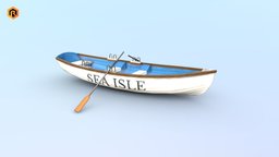 Rescue Boat With Oars river, help, ocean, rescue, swimming, watercraft, lifeguard, painter, substance-painter, ship, sea, boat, rescue-boat