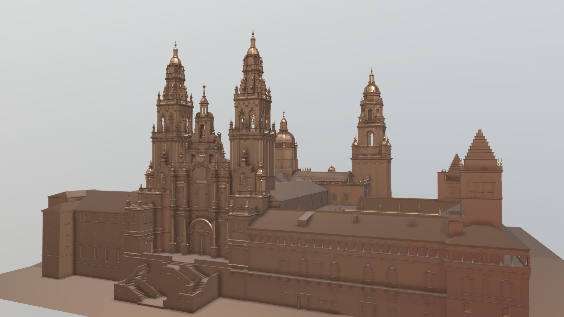 santiago_de _compostela_cathedral_lod1 - 3D model by tomzako 3d model