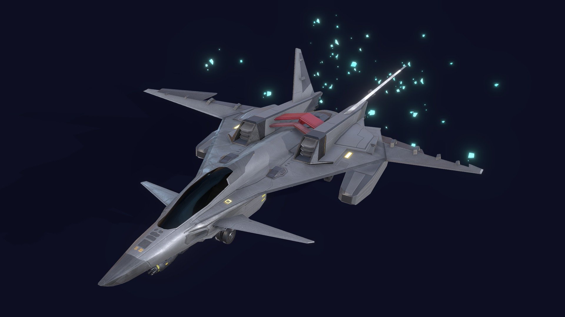 Scifi Fighter Aircraft "Velos" - 3D model by Harhtif (@fithrahanantama) 3d model