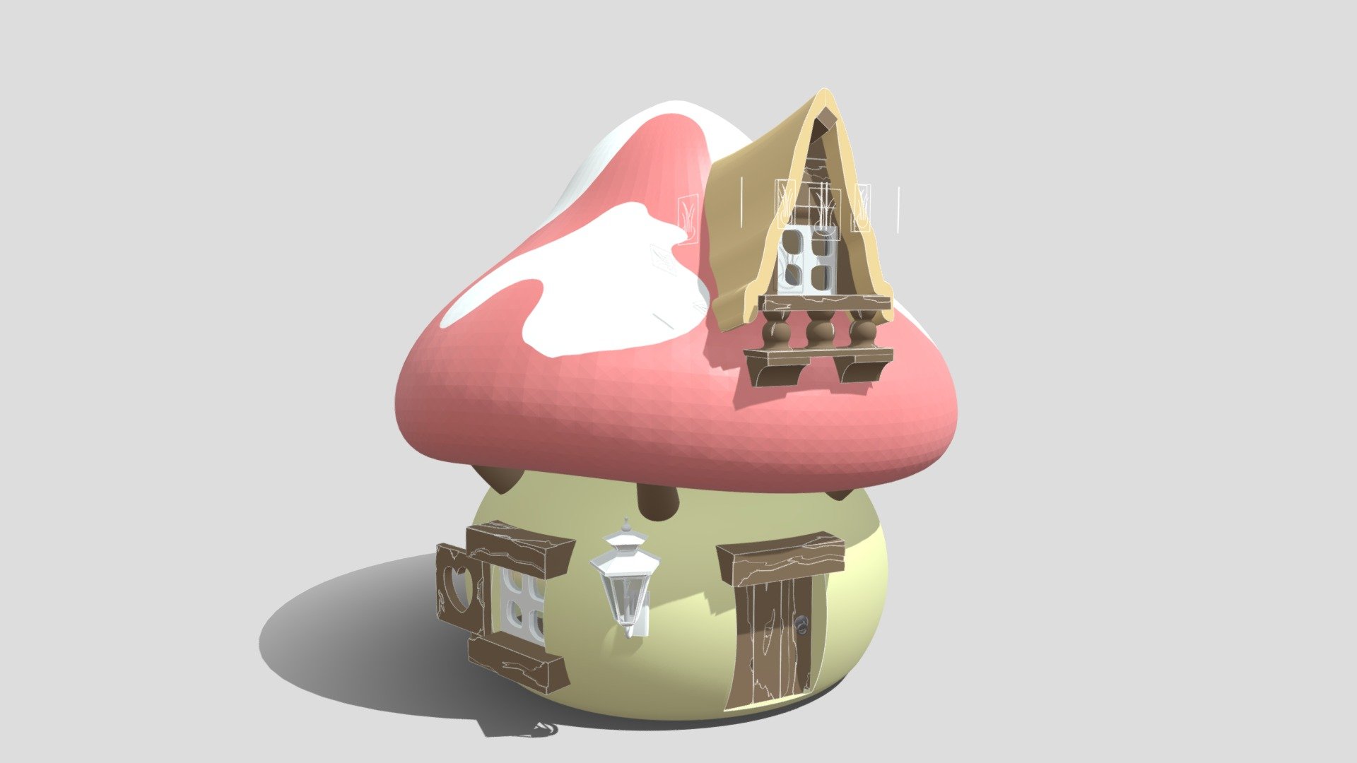 Smurf's cottage made of mushroom made in SketchUp Pro 2021 3d model