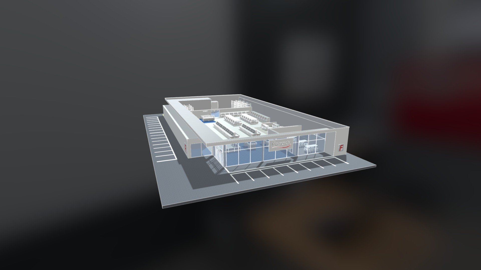 Within a retail environment the floor area acts as the backdrop to the products on display, making it an integral aspect of the venue’s overall image 3d model