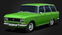 Moskvich-2137 1976 (PS1 Low-poly) soviet, wagon, playstation, russian, psx, 80s, 70s, ps1, moskvich, azlk, low-poly, vehicle, lowpoly, car, 2137, 2140