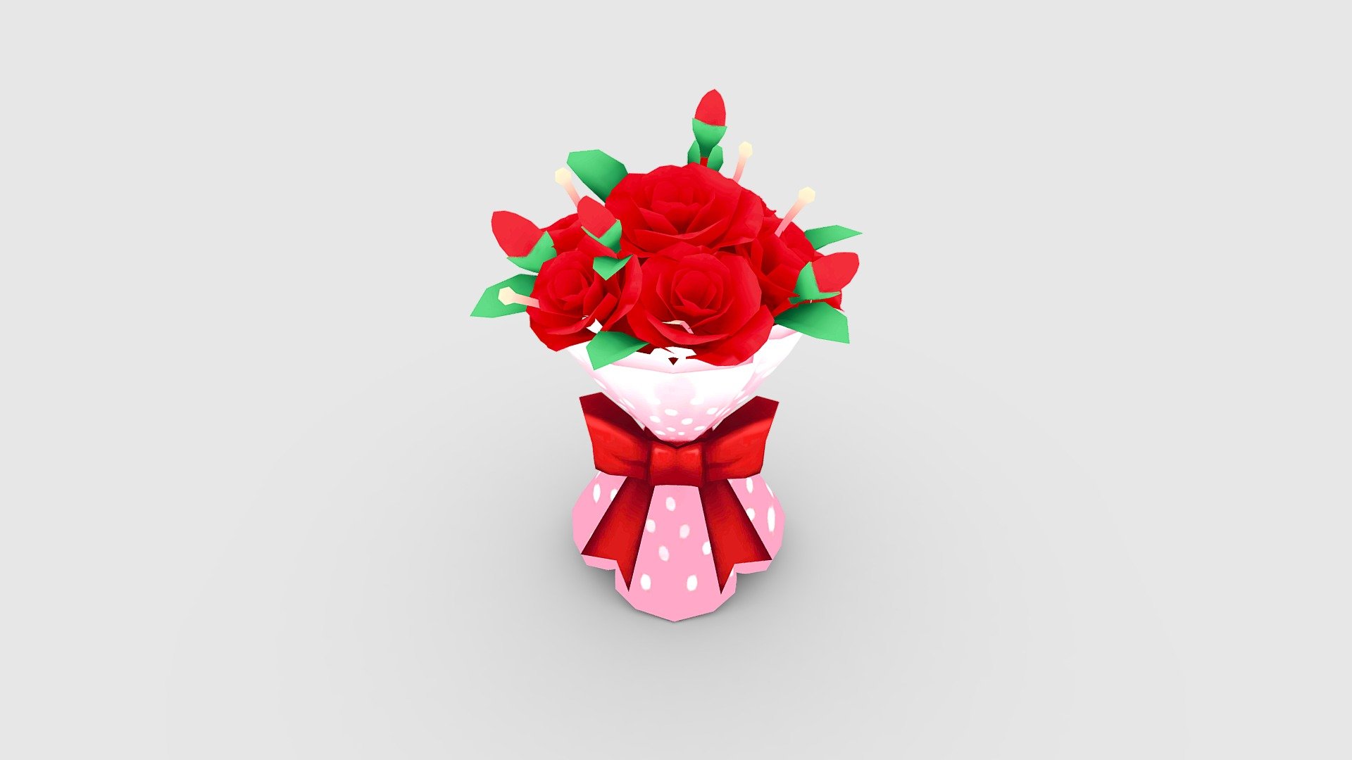 Cartoon Valentine Day bouquet - Cartoon Valentine Day bouquet - Buy Royalty Free 3D model by ler_cartoon (@lerrrrr) 3d model