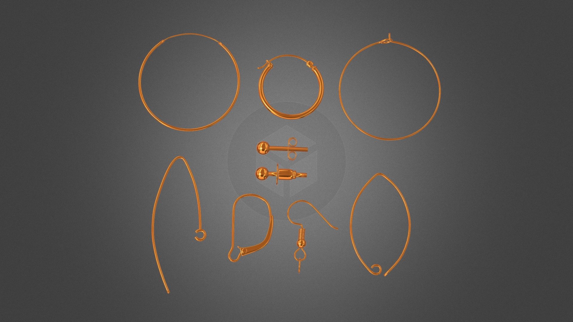 Sample models of Earring &amp; Jewelry Findings and Hinges. 
Set: french hook, endless-hoops, marquise, leverback,  stud, hinged hoop.
Tip: If desired, the number of polygons can be reduced

Zip contains:

1 .max (2016)

1 .blend (2.8)

1 .fbx

1 .obj

1 .gltf 2.0

The author hopes to your creativity.

P.S. This model was created in software &lsquo;Blender 3D' with GNU General Public License (GPL, or free software) - Earring & Jewelry Findings and Hinges - 3D model by Vitamin (@btrseller) 3d model