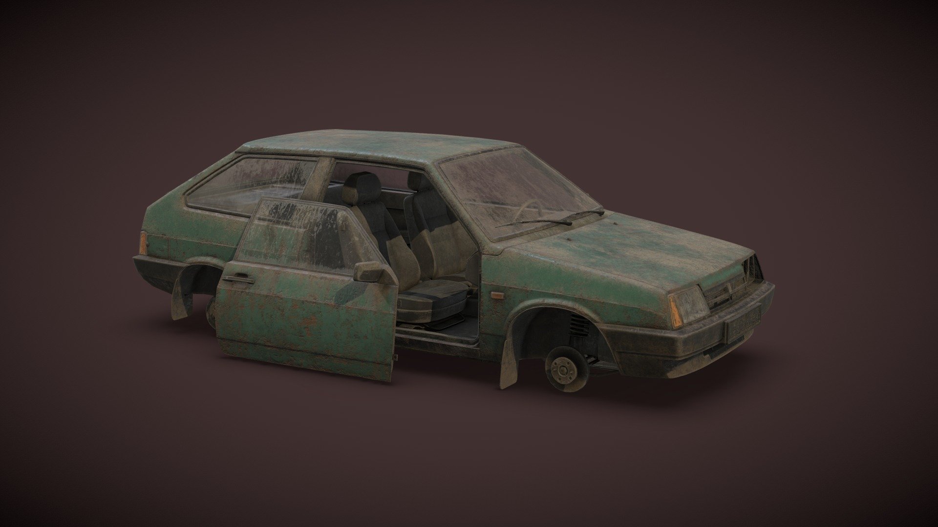 Lada Samara/vaz 2108 lowpoly model for DEADSIDE game project.
Made in 3dsMax and SubstancePainter - 2108 Model Rusted - 3D model by dartp 3d model