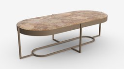 Oval coffee table modern, empty, style, coffee, luxury, side, leg, antique, classic, furniture, table, marble, round, metal, elegance, 3d, pbr, home, interior