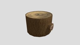 Low Poly stump. platform, log, stump, game-asset, solstice, equinox, low-poly, blender, lowpoly