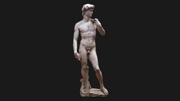 David of Michelangelo sculpt, marble, vr, ar, david, statue, museum, realistic, real, michelangelo, metaverse, art, lowpoly, scan, male, history
