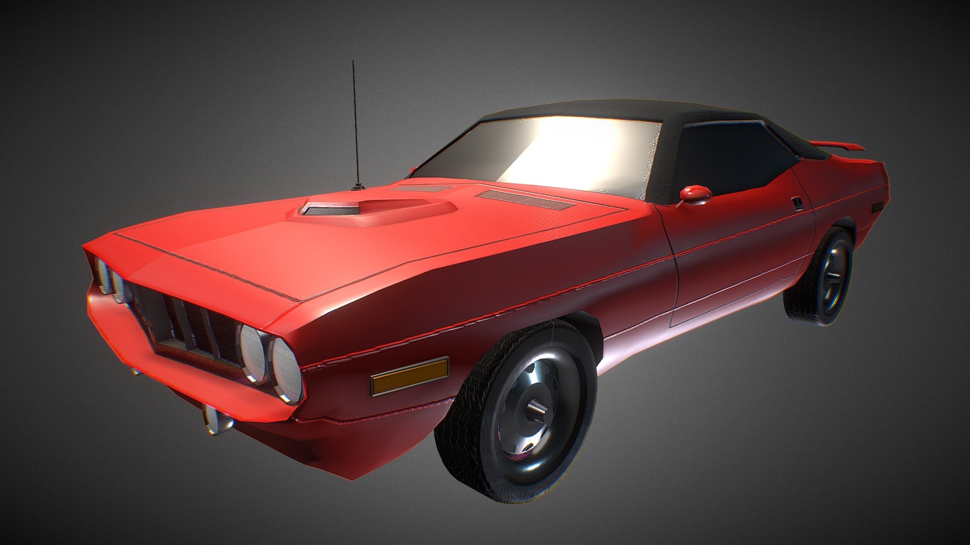 Plymouth Barracuda car which is the same one that acts as the &lsquo;head' of Megas XLR cartoon series 3d model