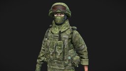 Soldier (Russian Armed Forces) body, soldier, army, hero, russian, combat, forces, character, unity, low-poly, game, military, human, rigged