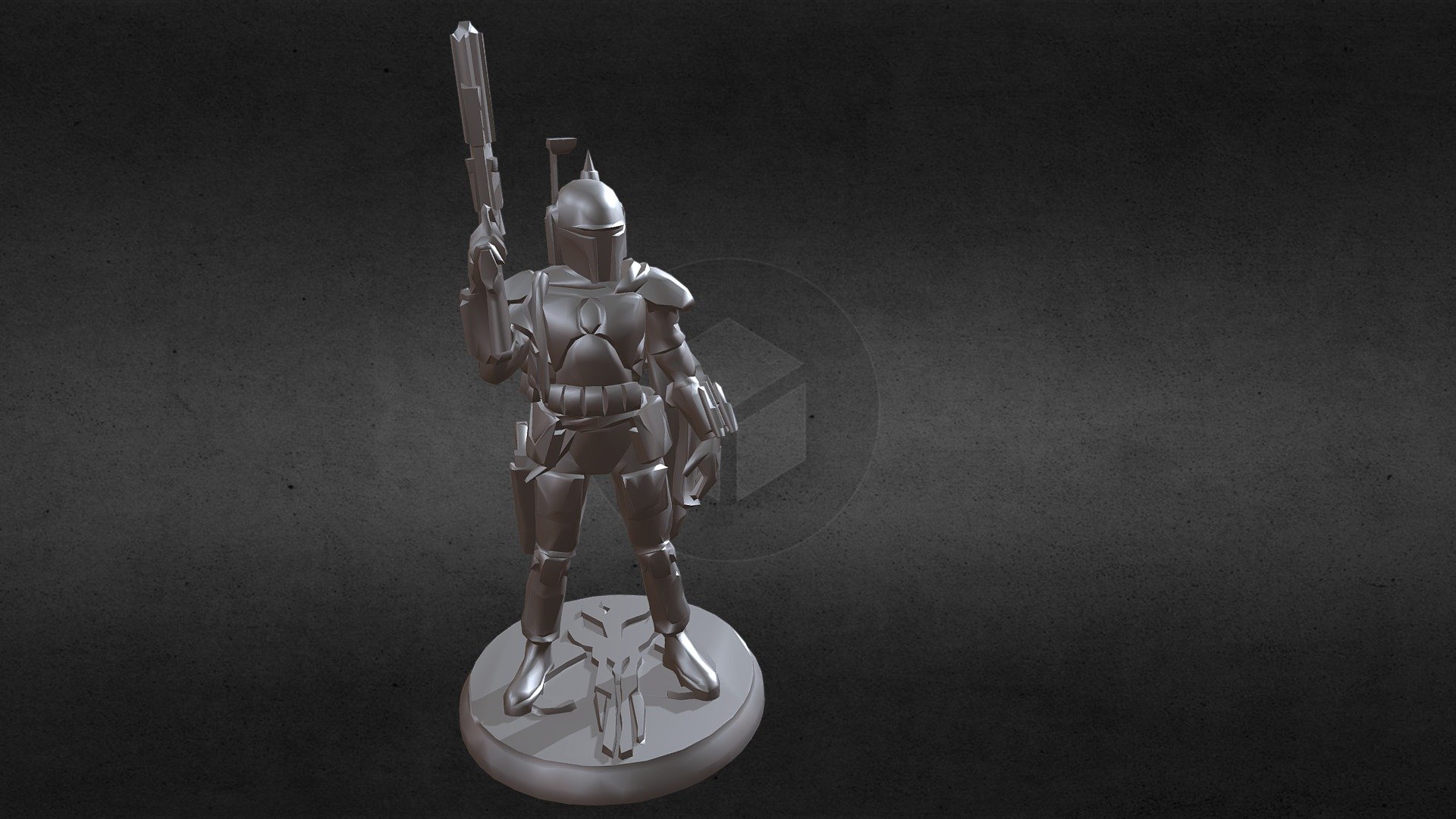 Cool statuette of the Mandalorian warrior Bob Fett - Boba Fett - 3D model by Latyn4ik (@ilatincev) 3d model