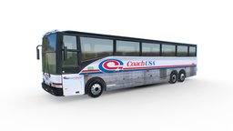 Van Hool Coach USA Retro Bus van, bus, realistic, tourist, touristic, gameasset, gameready, hooligan, vanhool