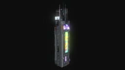 Cyberpunk Futuristic building Kitbash Bundle_012