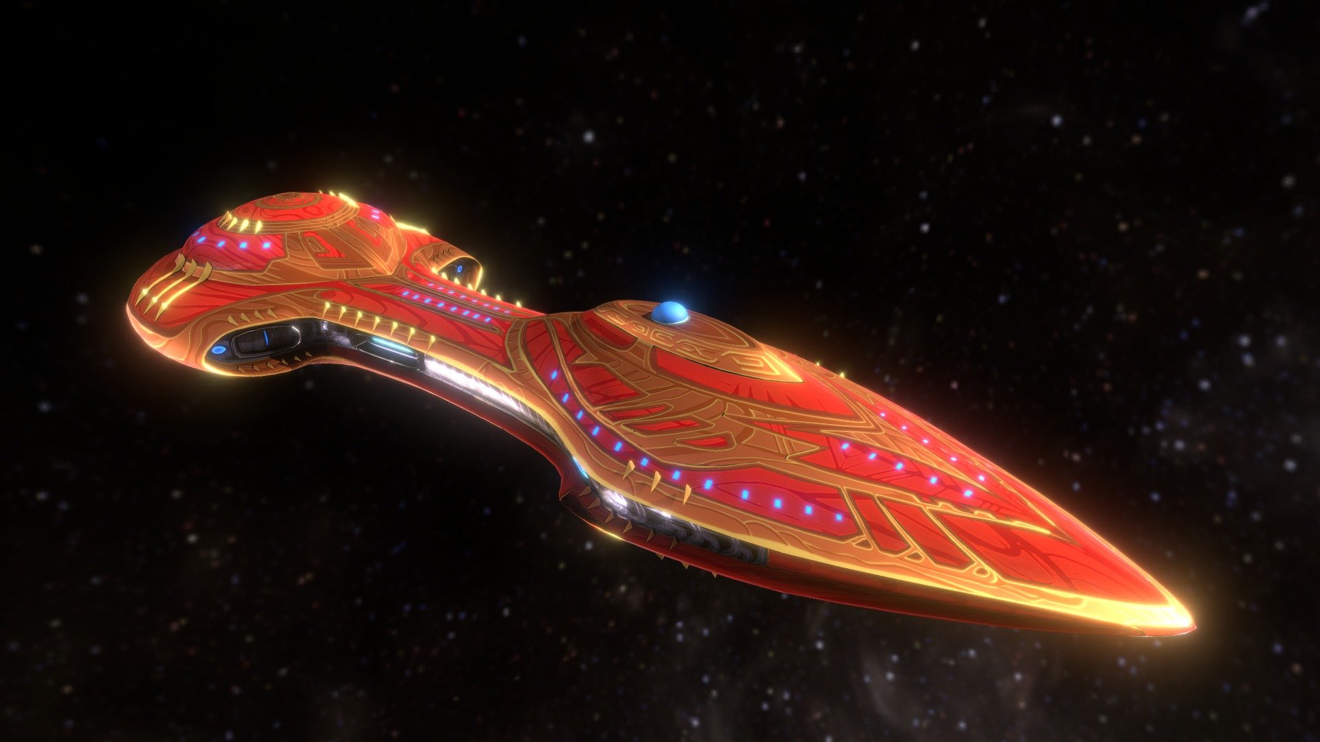 The starship of Evelyn Esendria Tarth, from the Eve of Destruction series. This is a luxury heavy cruiser of the Astral Sojourner class 3d model