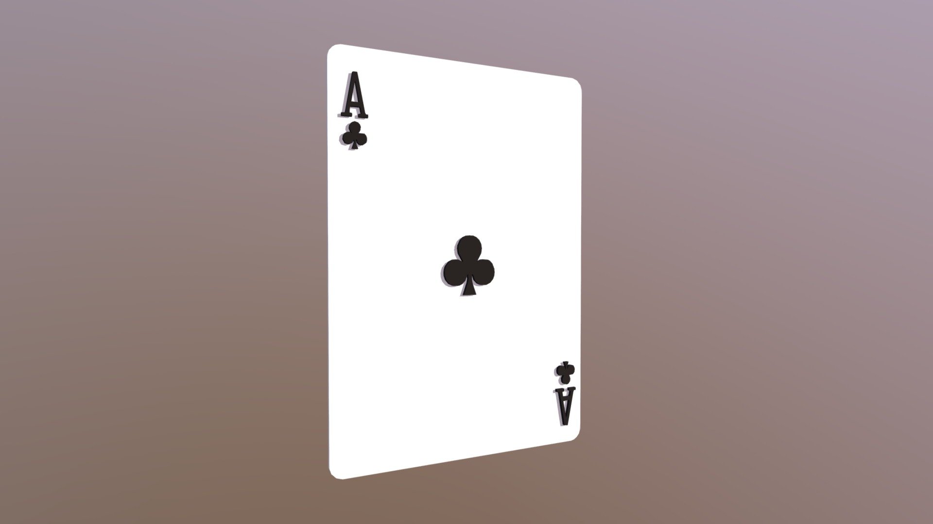 Poker Ace of Clubs playing card - Ace of Clubs - 3D model by Fakush 3d model