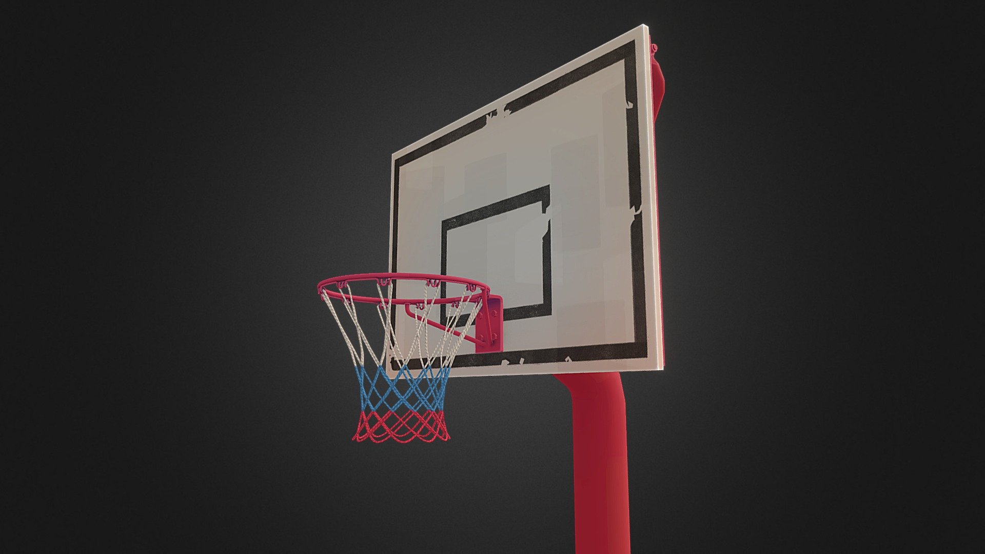 Wanted to try something a little more stylised this time round. I've been doing a bit of reading in to the art style and rendering techniques behind Team Fortress 2 (Over a decade old and still looking great!), and got the idea to adapt a basketball hoop i've been making.

You can see the hard surface topology is still in there, so this model (except the net) could be smoothed out quite nicely. I'll probably use the hoop for another project further down the line (dynamic nets!), but just this for now. 🏀 - Basketball Hoop - 3D model by Thomas Weeden (@thomasweeden) 3d model