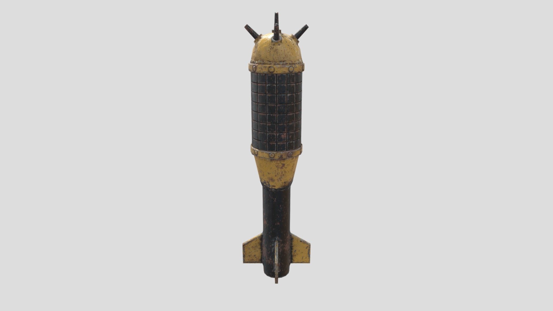 Just a simple missile for a ship mounted launcher (Postapo setting) - Mortar Missile - Naval Game Project - 3D model by FancyFez 3d model