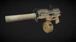 SMG Gun gamedev, digital3d, freemodel, weapon, gun, gameready, smg-submachine-gun