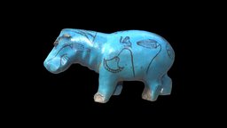 Faience Hippopotamus, Egypt hippo, egypt, animals, figurine, ancient-egypt, faience, ancient_egypt, new_kingdom, noai