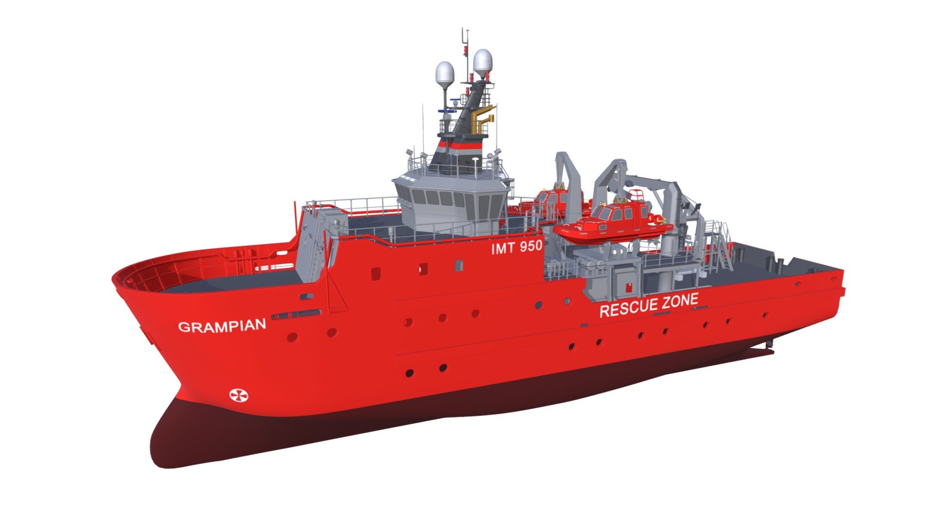 Highly detailed 3d model of Grampian defiance emergency response and rescue vessel 3d model