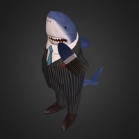 Sharkman shark, suit