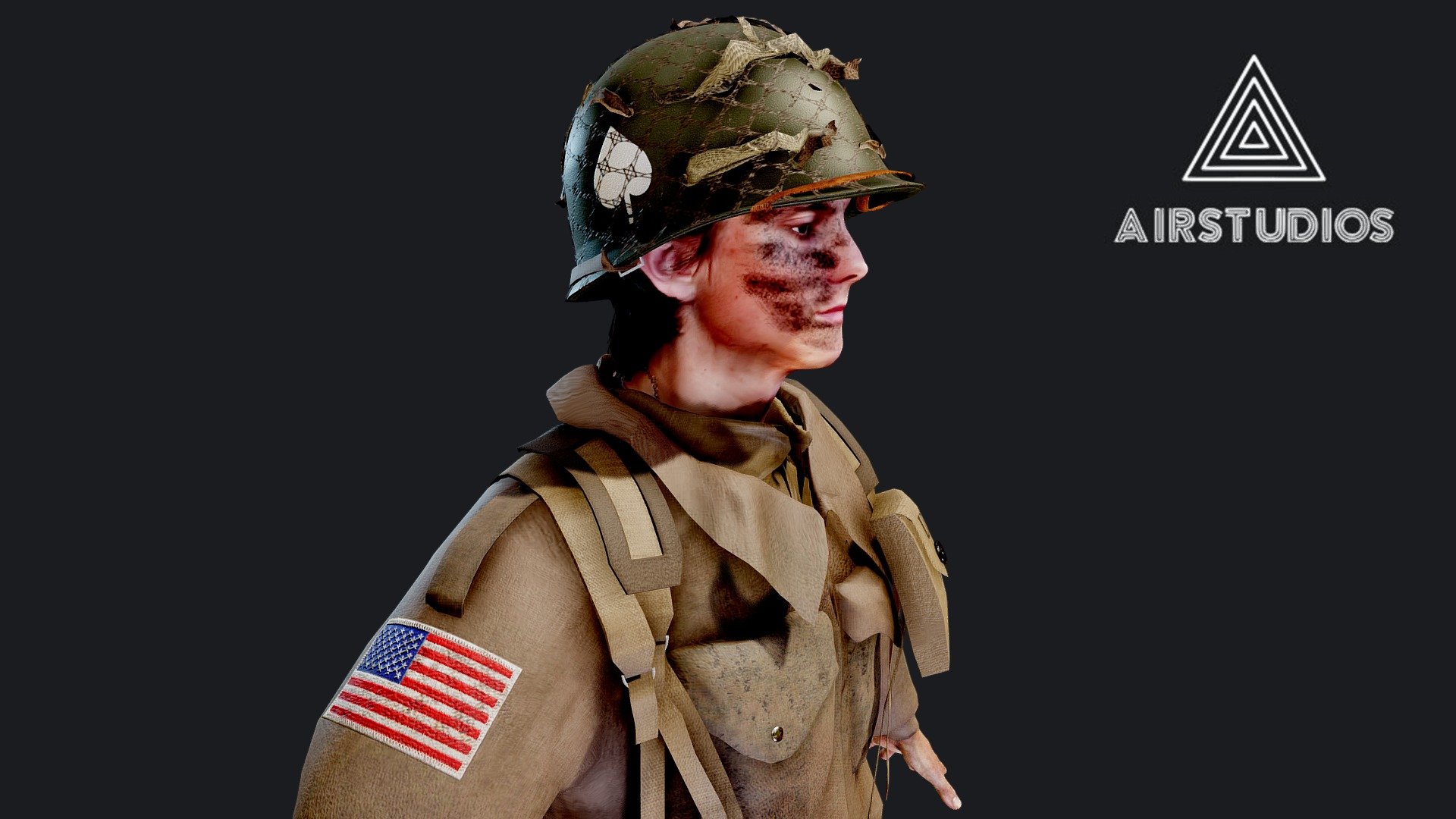 World War 2 US Paratrooper

Textures are imbedded so all you need to do is open the file. No extra work

Made in Maya - World War 2 US Paratrooper - Buy Royalty Free 3D model by AirStudios (@sebbe613) 3d model