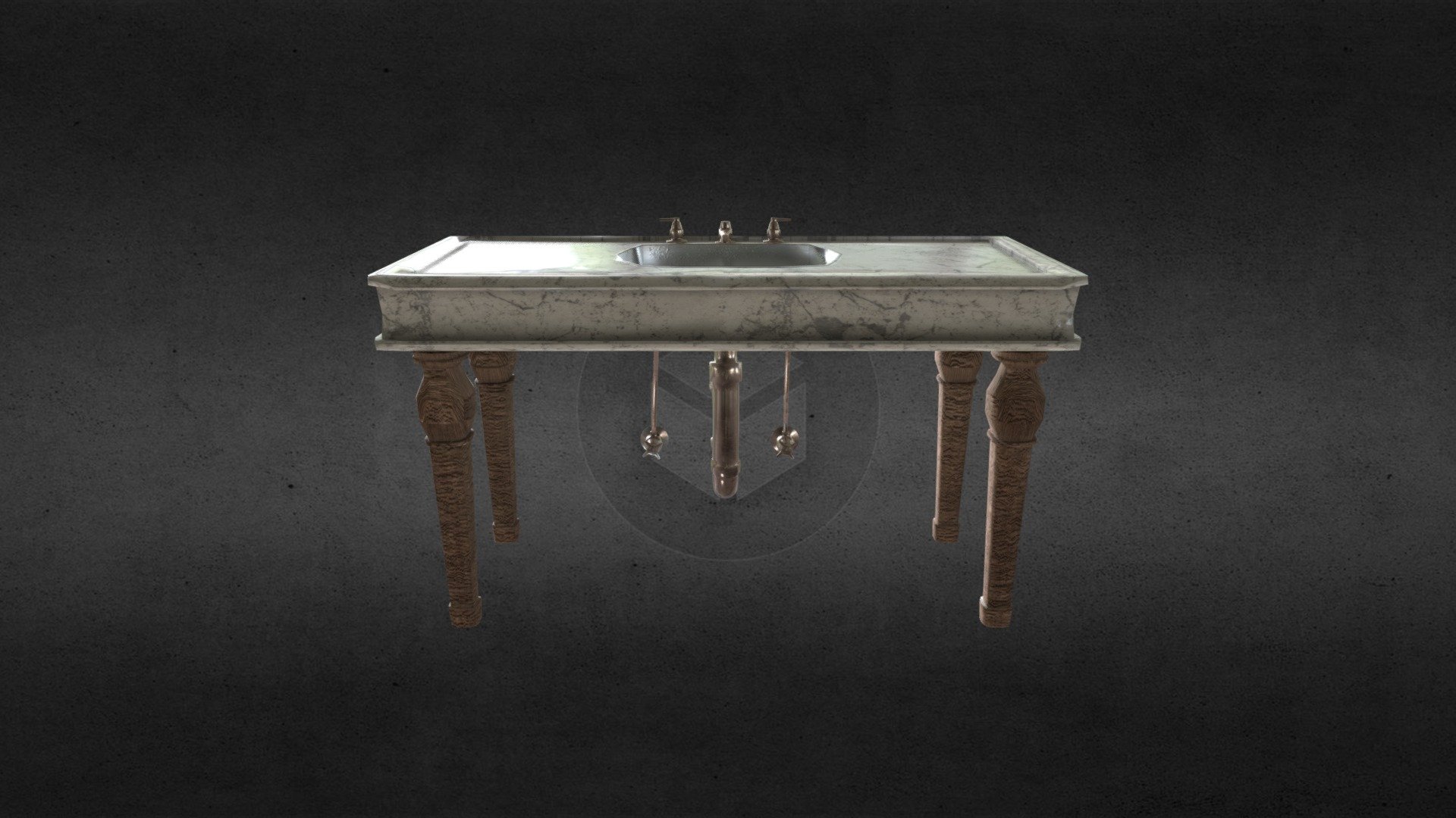 Victorian bathroom sink - 3D model by mischawille 3d model