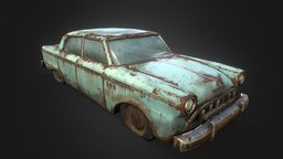 Old Rusty Car abandoned, sedan, vintage, wreck, rusty, 1950, rusted, american, grunge, farm, old, car