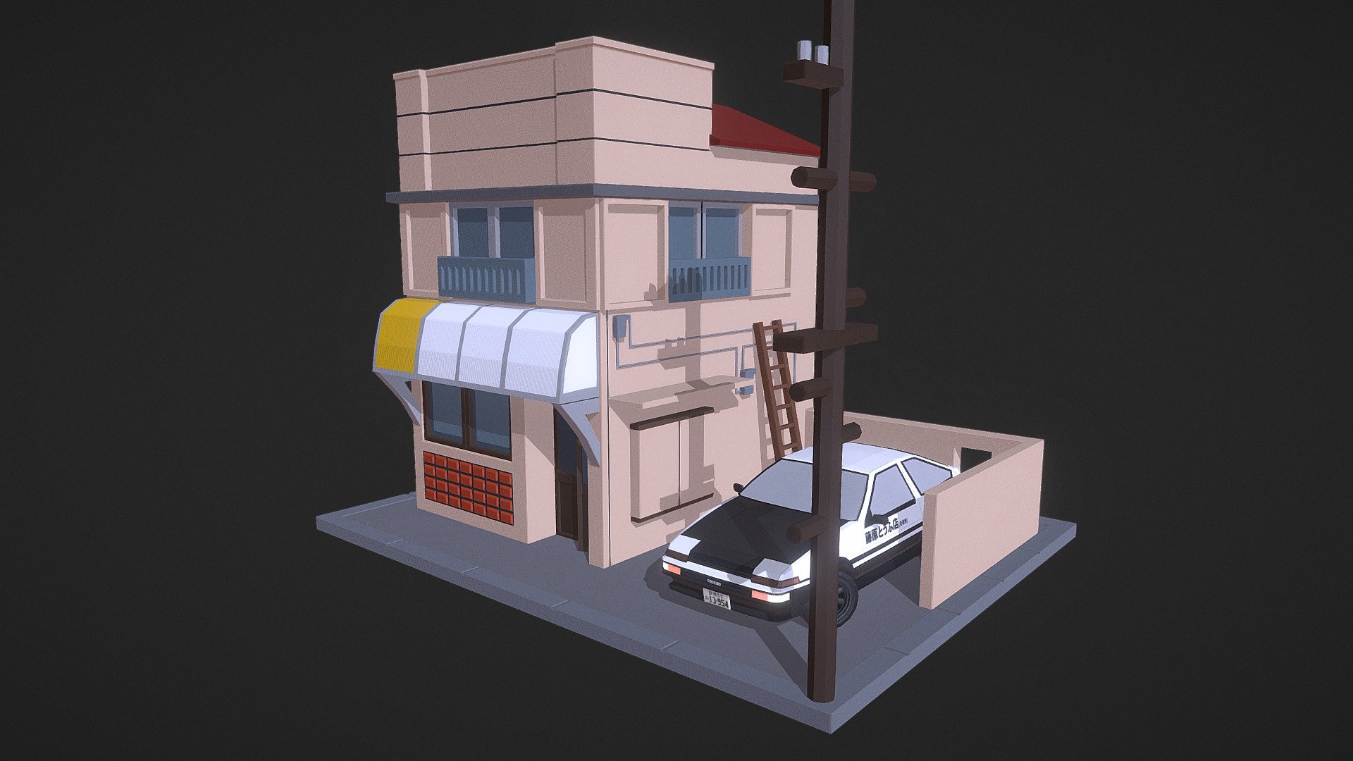 Hi everyone! 
I wanted to represent one of my favorite place, the Tofu shop.
Enjoy and check all the details in the scene 3d model
