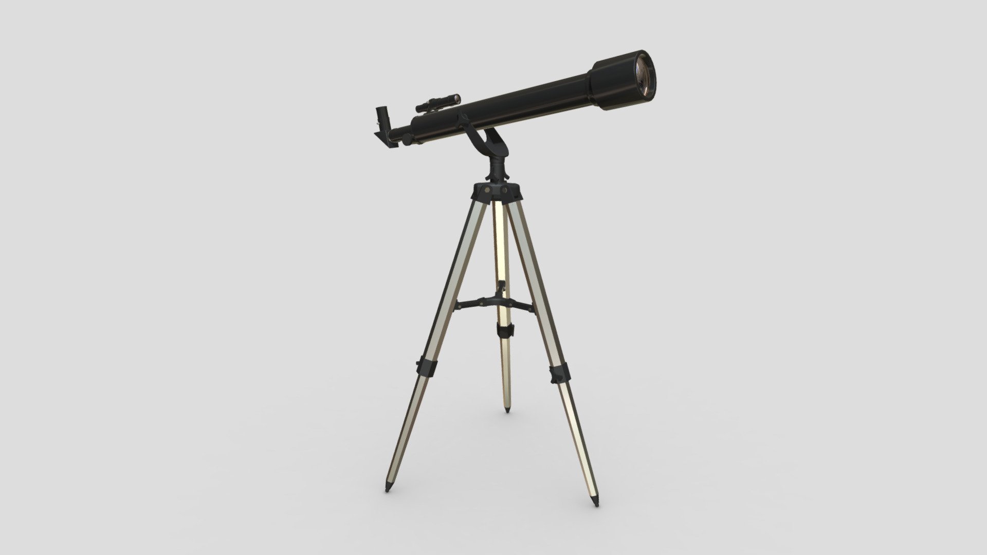 low poly 3d model of telescope set on the tripod stand - Telescope with the tripod - Buy Royalty Free 3D model by assetfactory 3d model