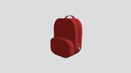Red Backpack bag, backpack, rucksack, blender, lowpoly, free, awesomeambz